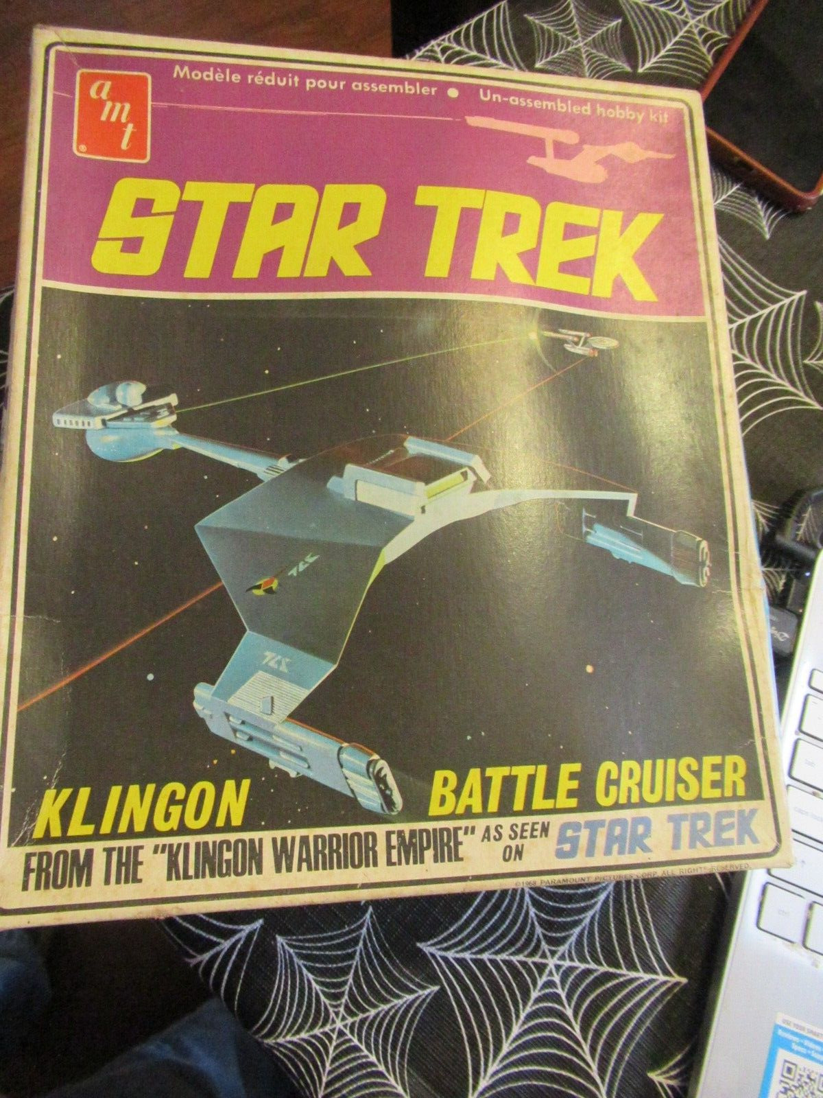 AMT S952 Star Trek Klingon Battle Cruiser Model Kit 1968 Rough Box