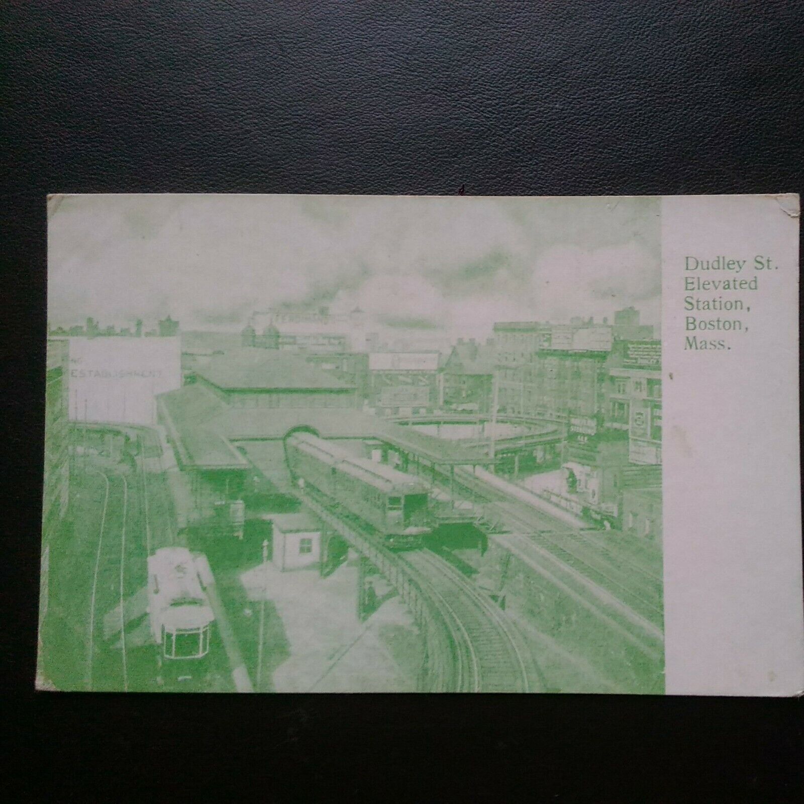 1901-07 BOSTON, MA * DUDLEY STREET ELEVATED (TRAIN) STATION * UNPOSTED UDB LITHO