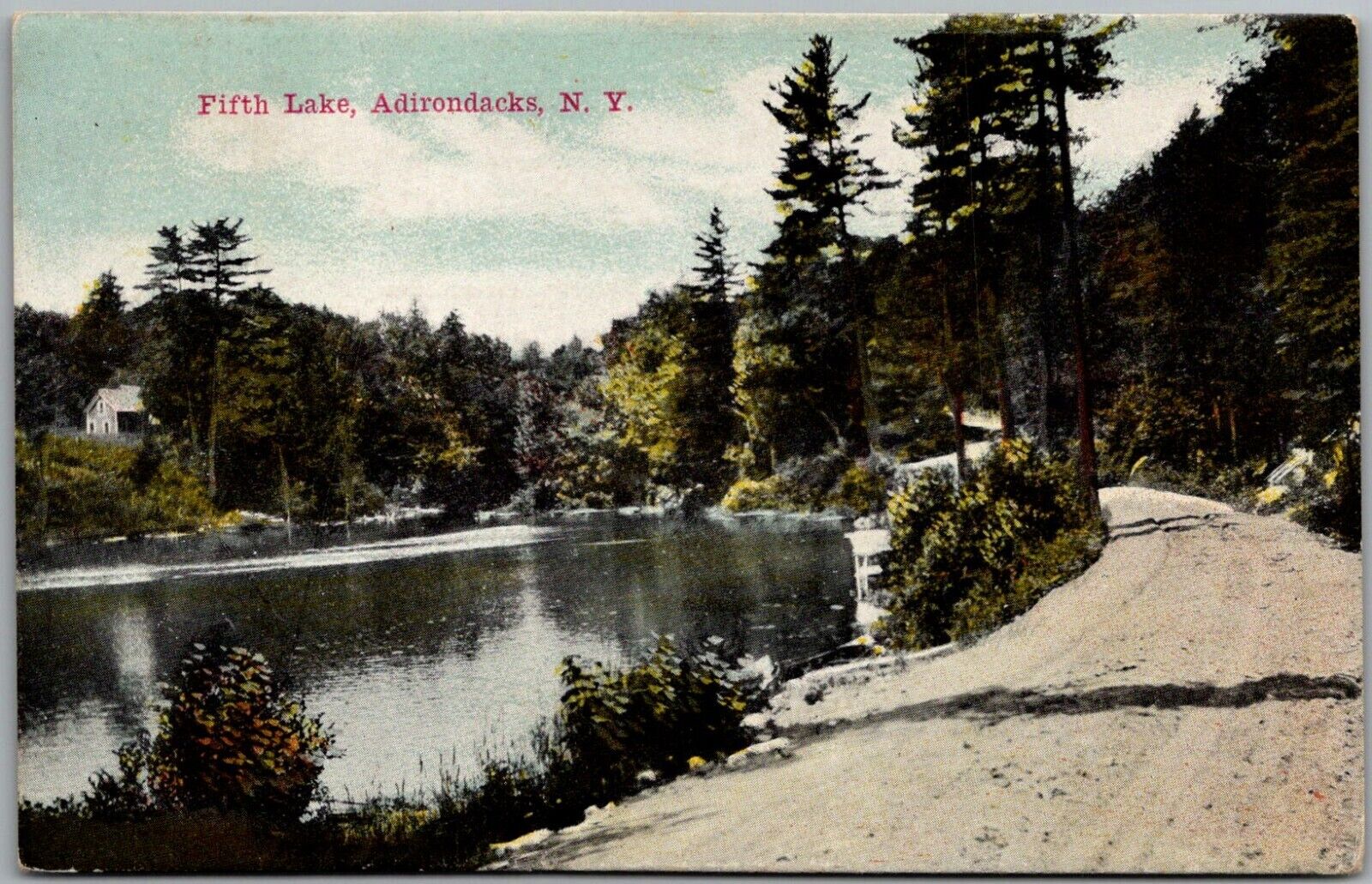 Postcard Fifth Lake; Adirondacks New York 1911  Et