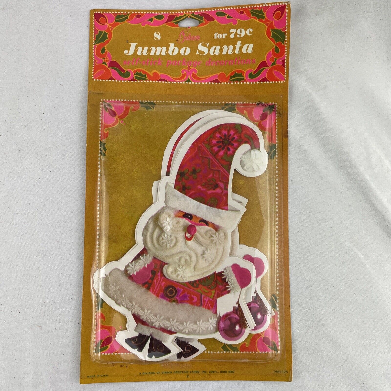 Vintage Santa\'s Package Decorations Made in USA Gibson 7\