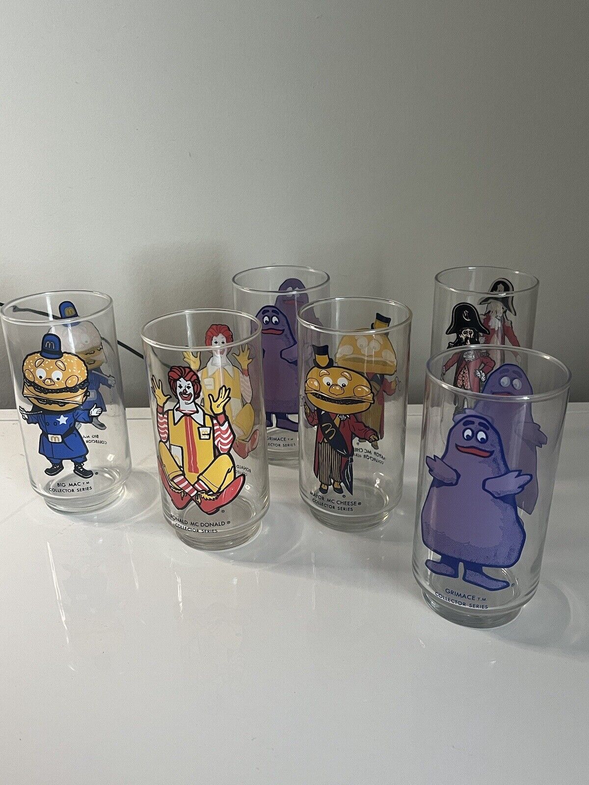 McDonald’s Vintage Drinking Glasses Characters 1977 Clear 