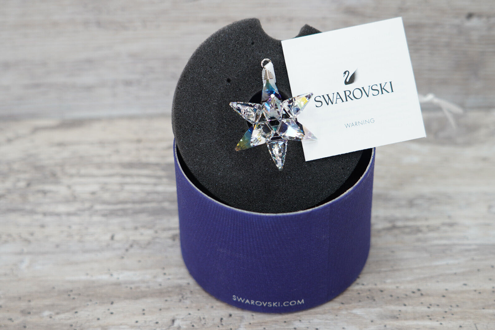 New 100% Auth SWAROVSKI Crystal Aurora Borealis Shimmer S Star Ornament 5551837