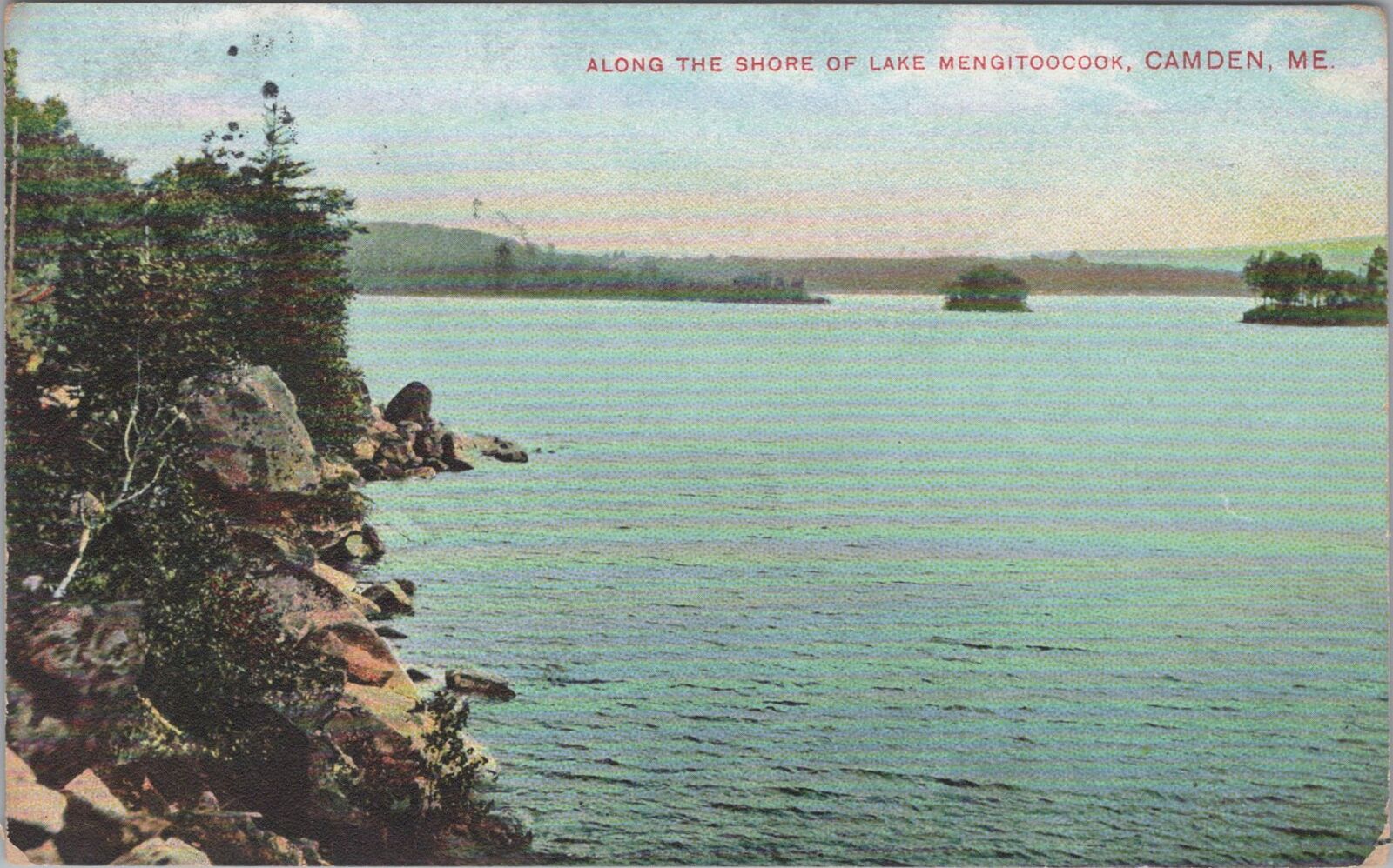 Shore of Lake Megunticook Camden Maine 1908 Postcard
