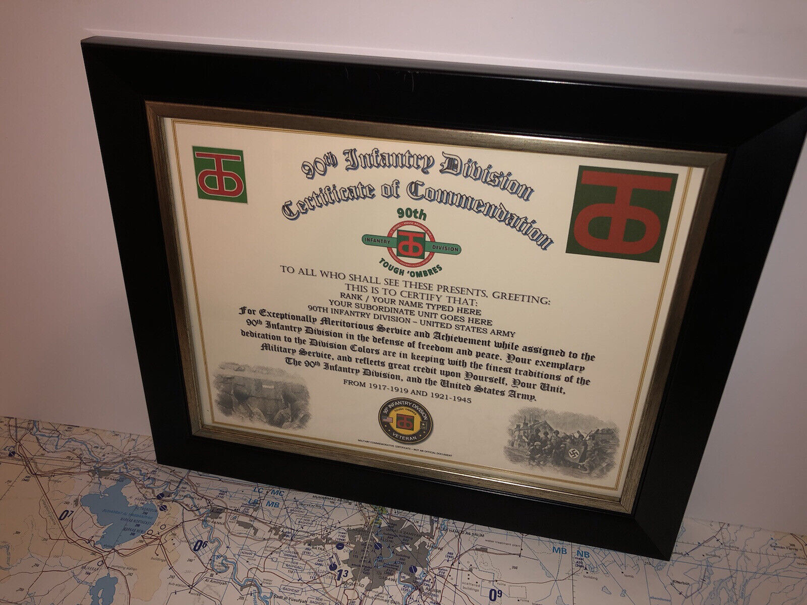 90TH INFANTRY DIVISION / COMMEMORATIVE - CERTIFICATE OF COMMENDATION