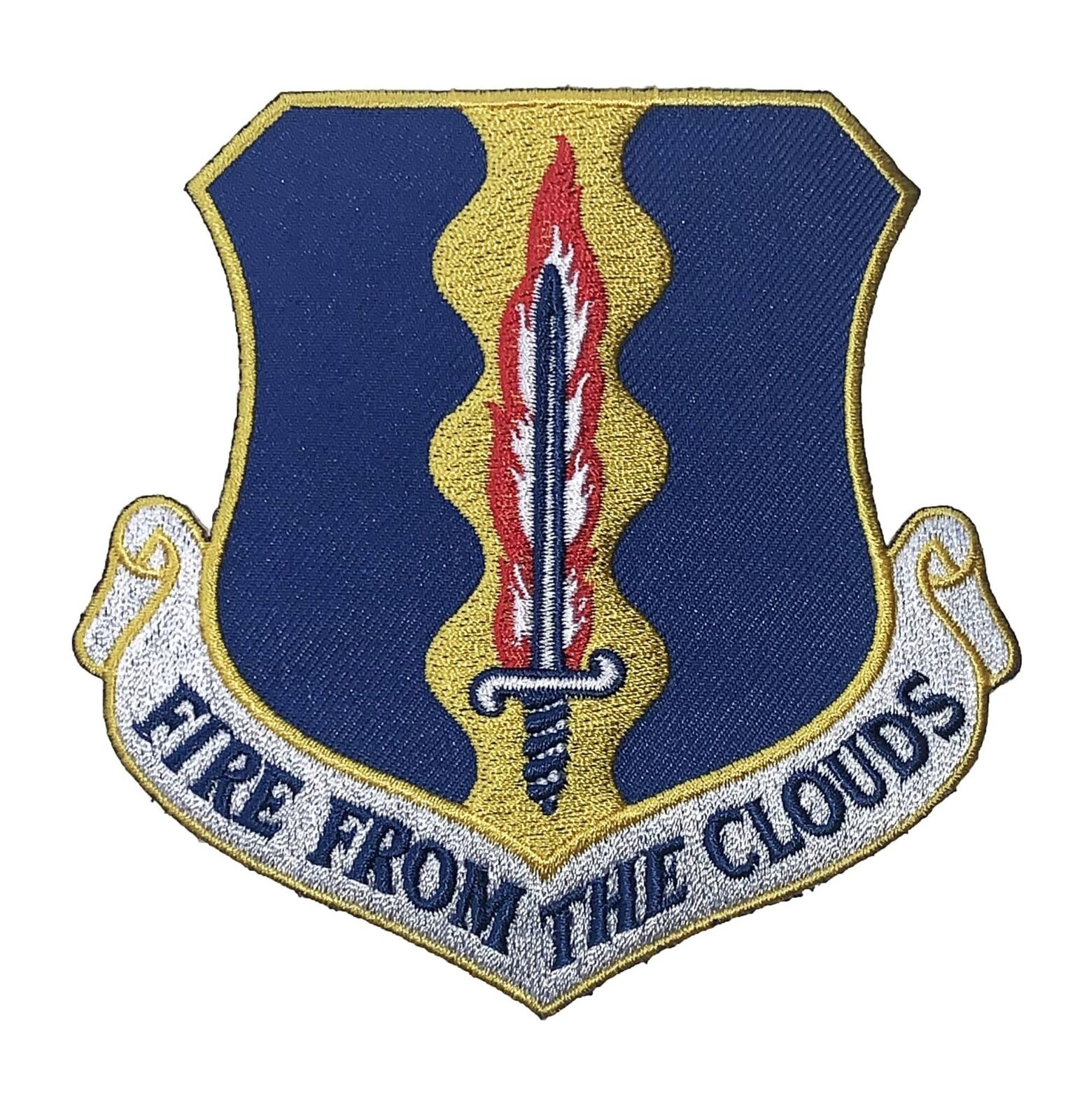 FIRE FROM THE CLOUDS 33rd Fighter Wing Patch – Plastic Backing