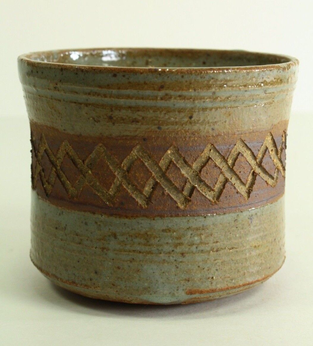 = Signed Grace Thorpe (1921-2008) Pottery Cache-pot Native America 1980\'s