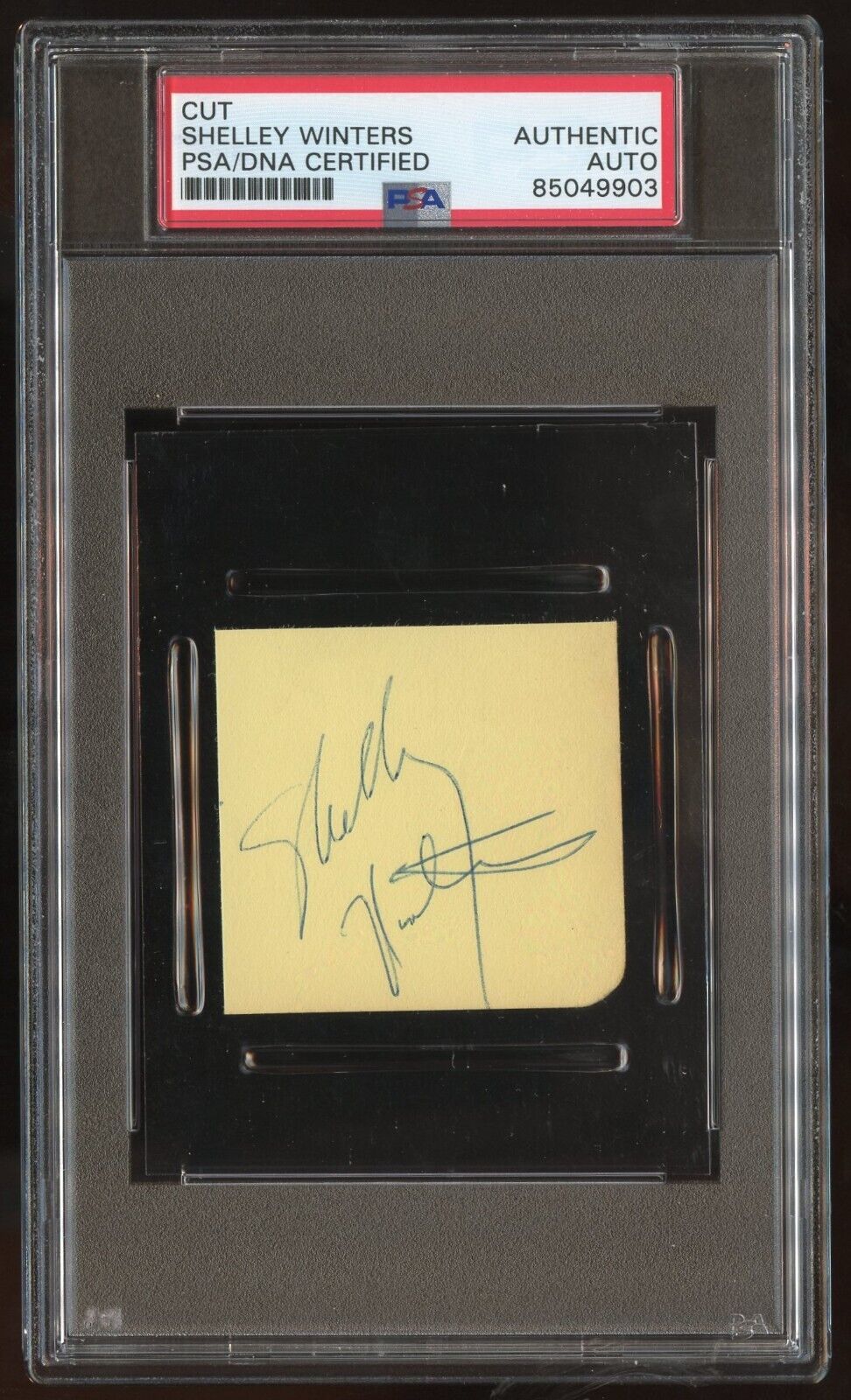 Shelley Winters d2006 signed 2x2 cut autograph American Actress PSA Slabbed