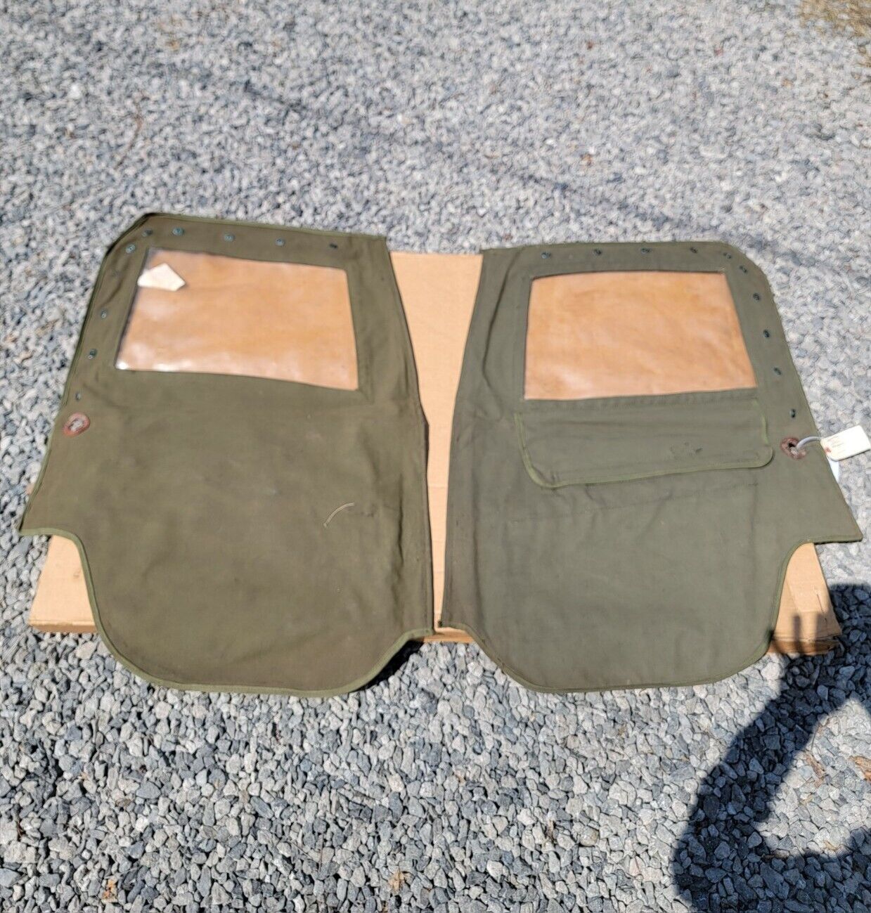 NOS Left & Right OD Canvas Doors (No Frames) for M38? or M38A1? Willys Jeep G740