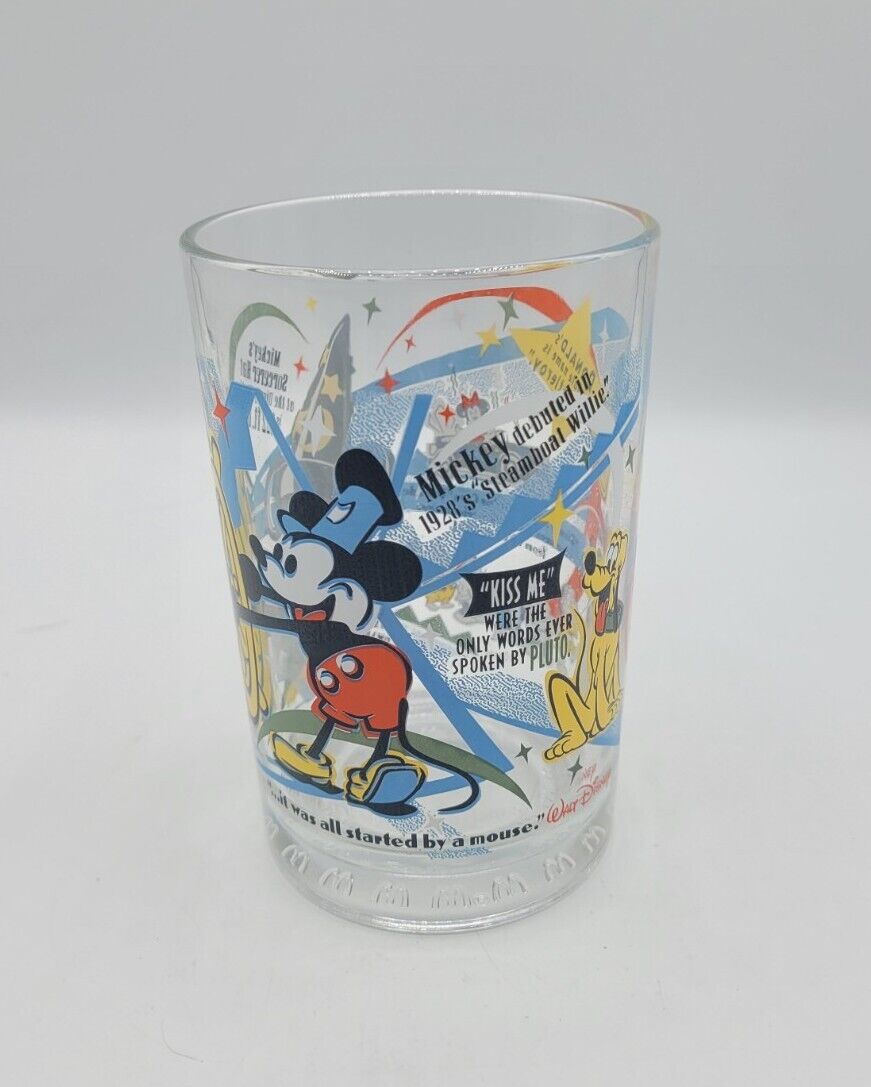 McDonalds Disney World 100 Years of Magic 25th Anniversary Glass Mickey Donald