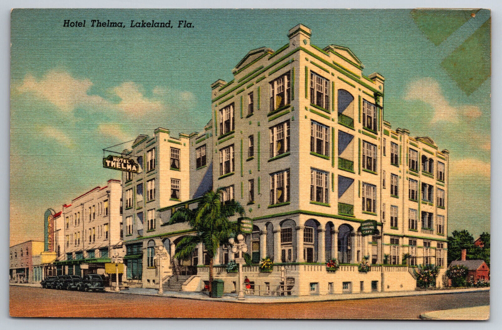 Vintage Postcard FL Lakeland Hotel Thelma Linen