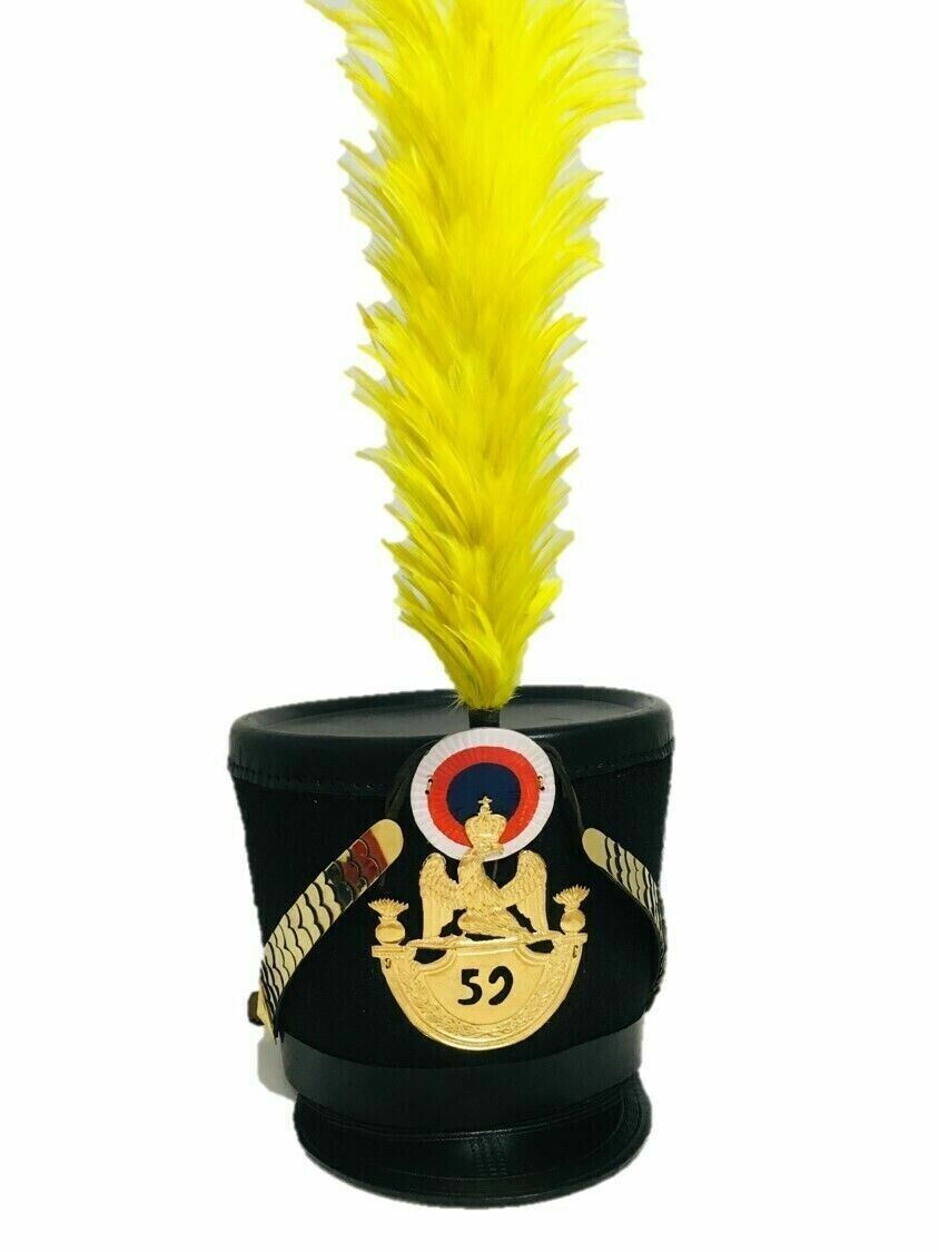 DGH® Nepoleonic French Shako Helmet Yellow Plume EME 59 no. 1806 Model H1