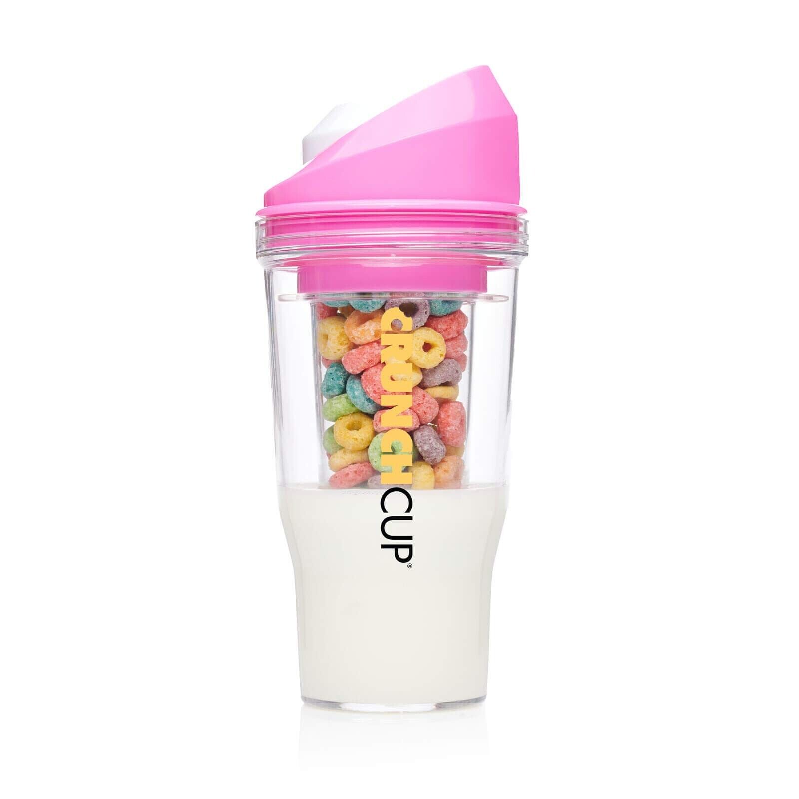 The Crunch Cup - Pink - Portable Cereal Cup with No Bowl or Cereal