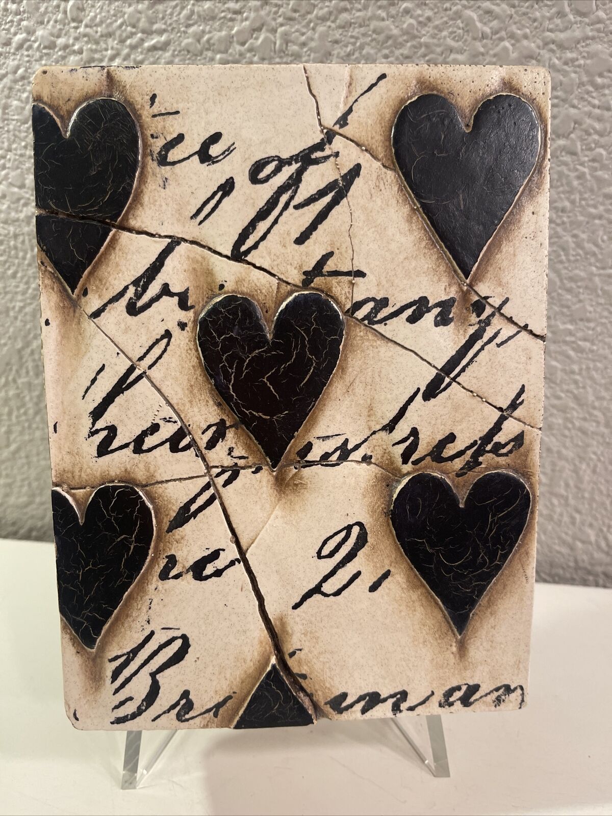 SID DICKENS MEMORY BLOCK T-02 BLACK HEARTS WITH SCRIPT RETIRED