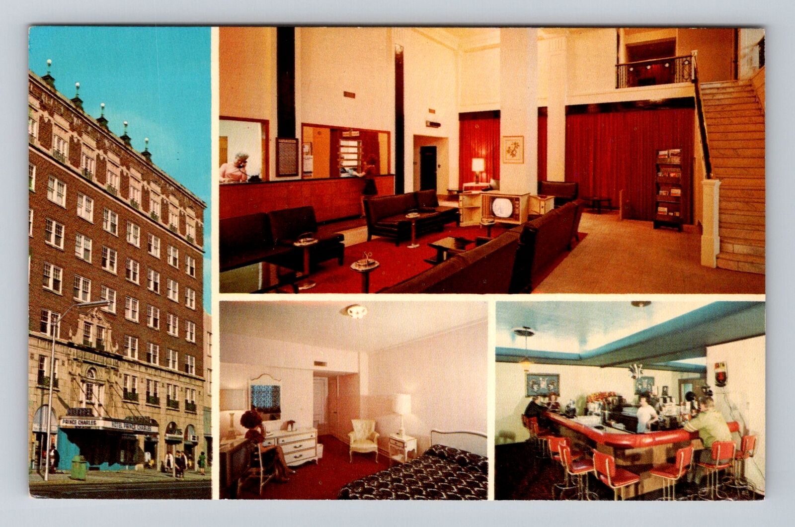 Fayetteville NC-North Carolina, Prince Charles Motor Hotel, Vintage Postcard