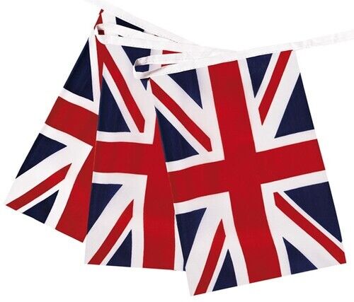 🇬🇧 Team GB 10M Union Jack 28 x 9x6 Flags Fabric Bunting Remembrance Day🇬🇧 
