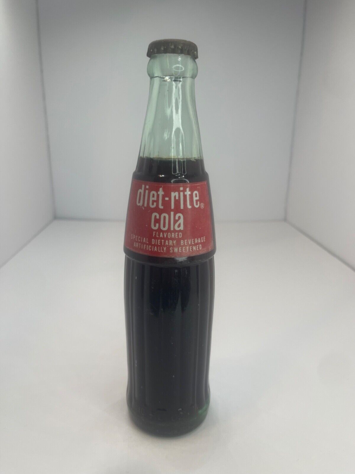 Vintage Diet Rite Cola Soda Bottle Full 10 Oz