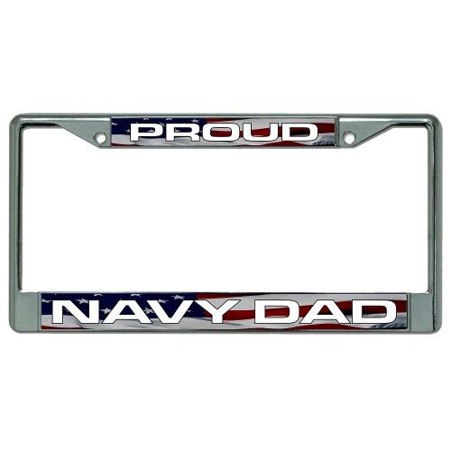 proud navy dad usn military license plate frame made in usa