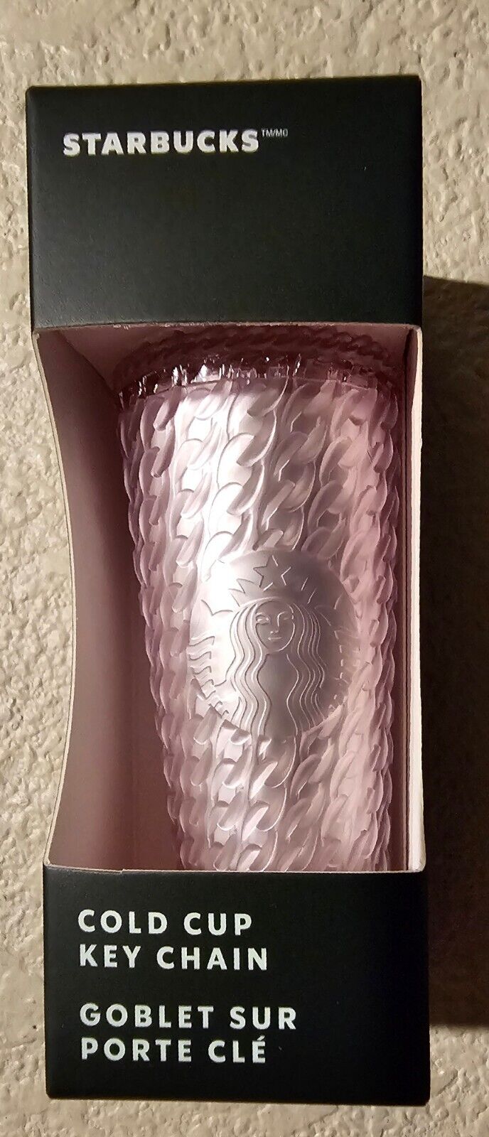 Starbucks 2024 💖VALENTINE\'S💖 Pink Chainlink Soft Touch Cold Cup Keychain - NWT