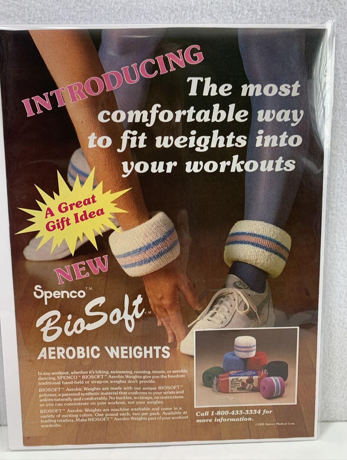 Vintage 1985 Print Ad Biosoft Aerobic Weights Genuine Magazine Advertisement