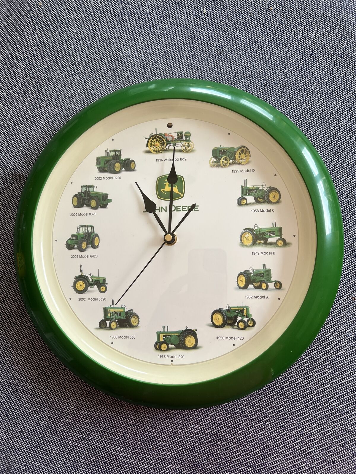 John Deere Tractor 13 1/2 Inch Wall Clock with Sounds Tested Working