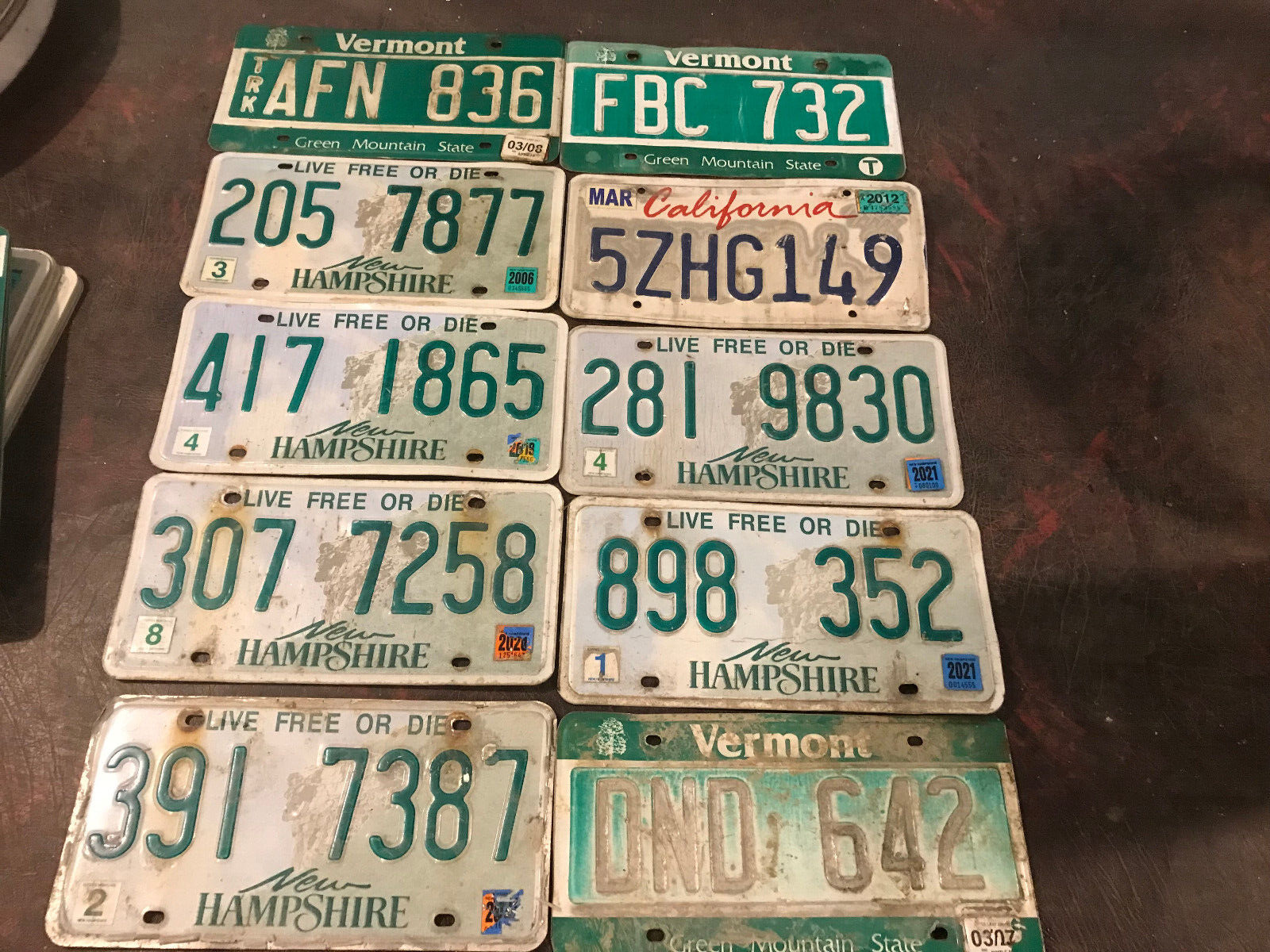10  Mixed State License Plate Lot  Rough Craft