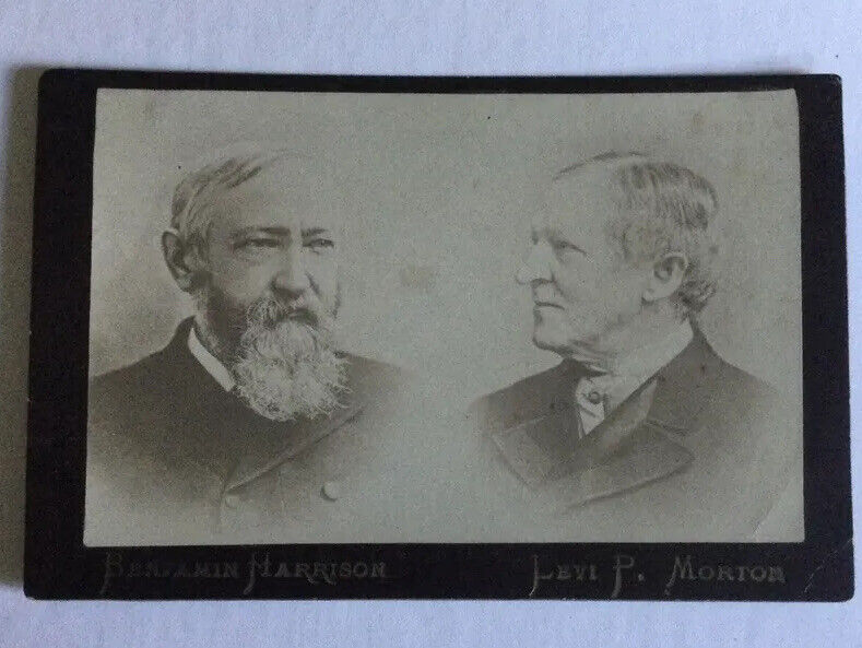 Rare Antique American President, VP, Harrison, Morton Cabinet Photo Split Image