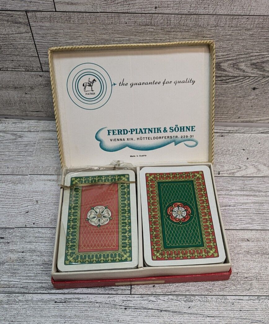 Vintage Ferd-Piatnik & Sohne playing cards two decks with box
