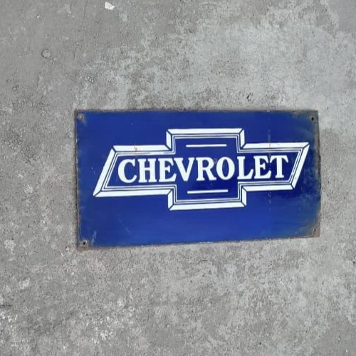 PORCELIAN CHEVROLET ENAMEL SIGN SIZE 10.5X20.5 INCHES SINGLE SIDED