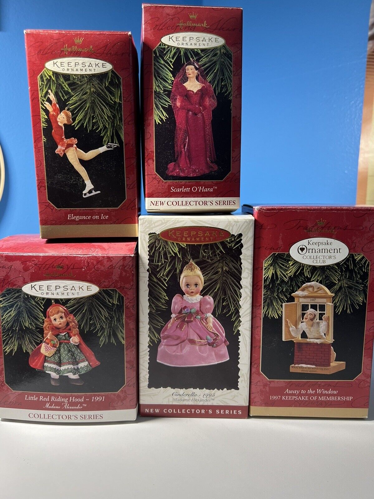 1990’s Hallmark Keepsake Christmas Ornaments Random Lot of 5 With Original Boxes