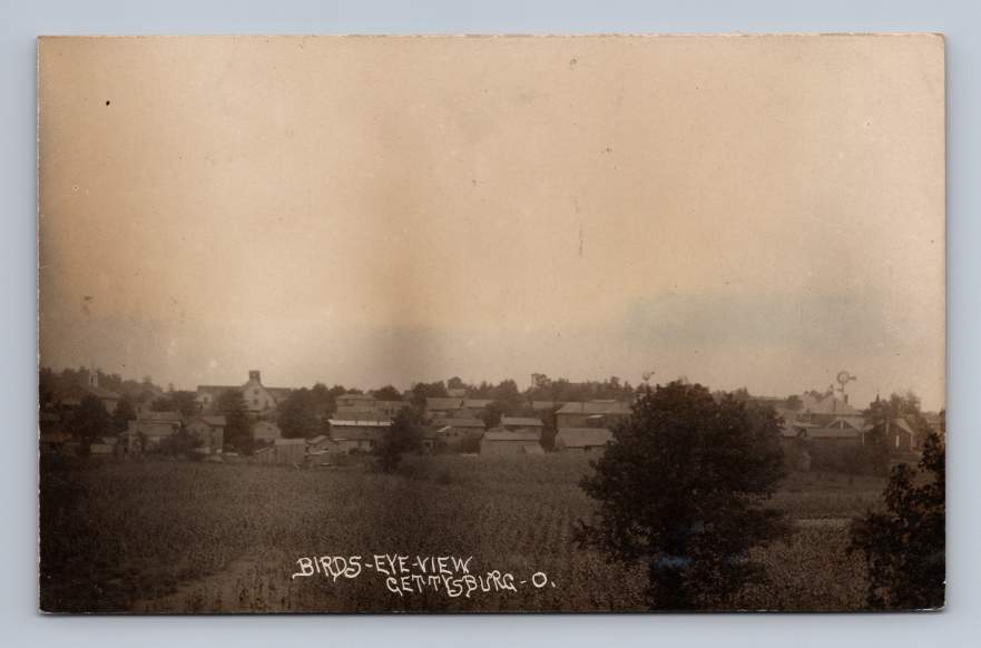 Gettysburg Ohio RPPC Drake County Antique Real Photo Postcard Cover 1909