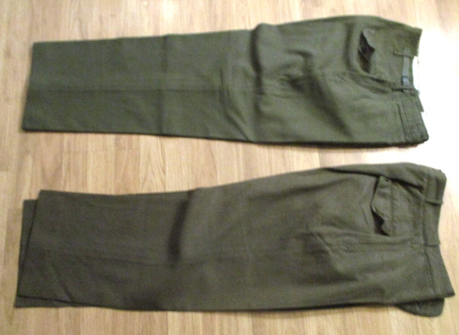 2 pair AUTHENTIC Korean War era soldier\'s ARMY pants/button fly-green wool