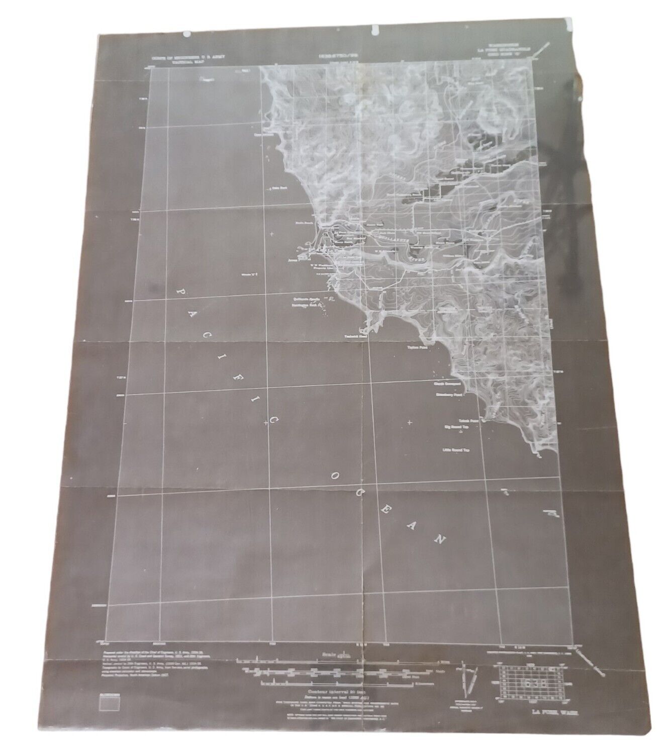 1936 La Push Quadrangle Clallum Co \Washington USGS Army Corps Tactical Map