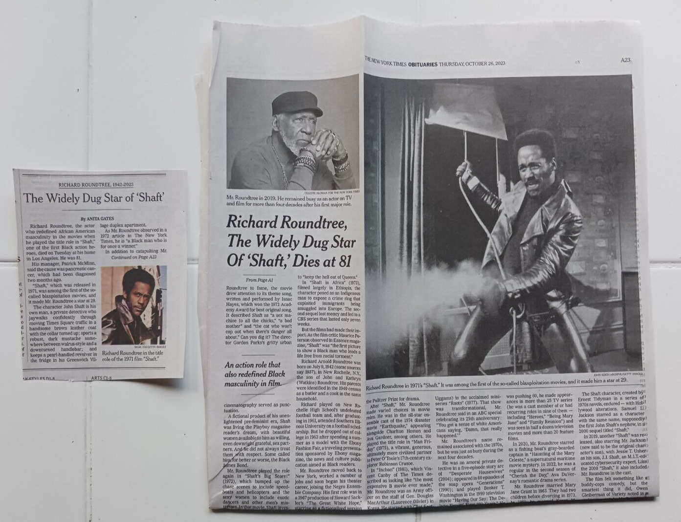 Richard Roundtree 81  Obituary New York Times Actor Shaft Negro History