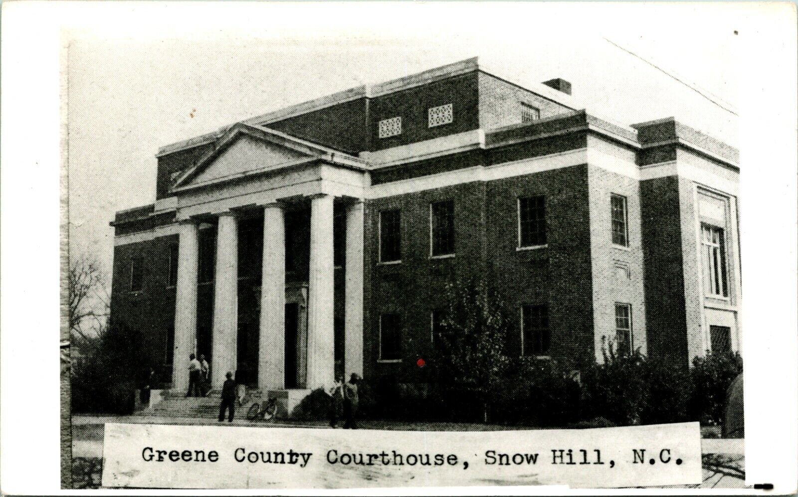 RPPC Greene County Courthouse Snow Hill South Carolina SC UNP Postcard