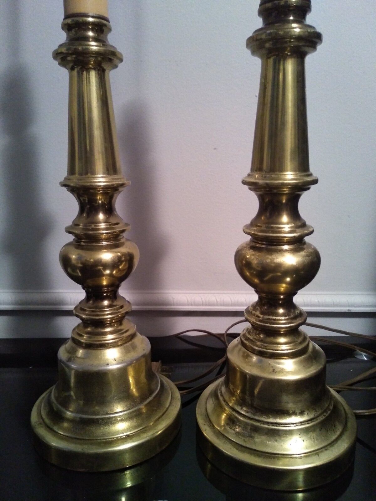 Pair Of 1960\'s Stiffel Brass Lamps 