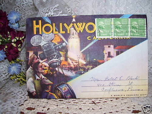 Postcards Hollywood CA  1940 \'s Foldout  
