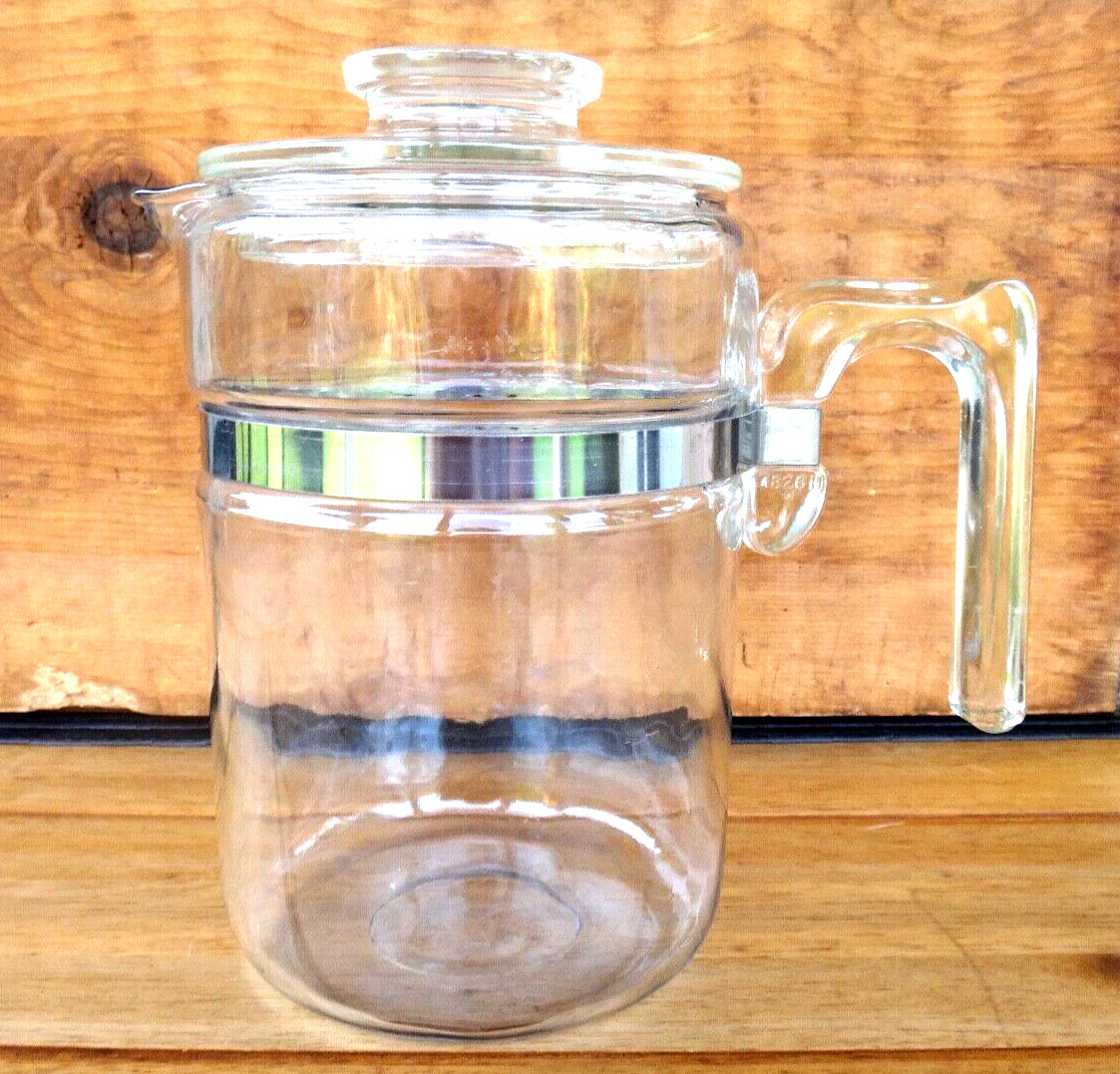 Vintage Unusual Tall Pyrex Flameware Glass Coffee Pot & Lid (No Perculator/Guts)