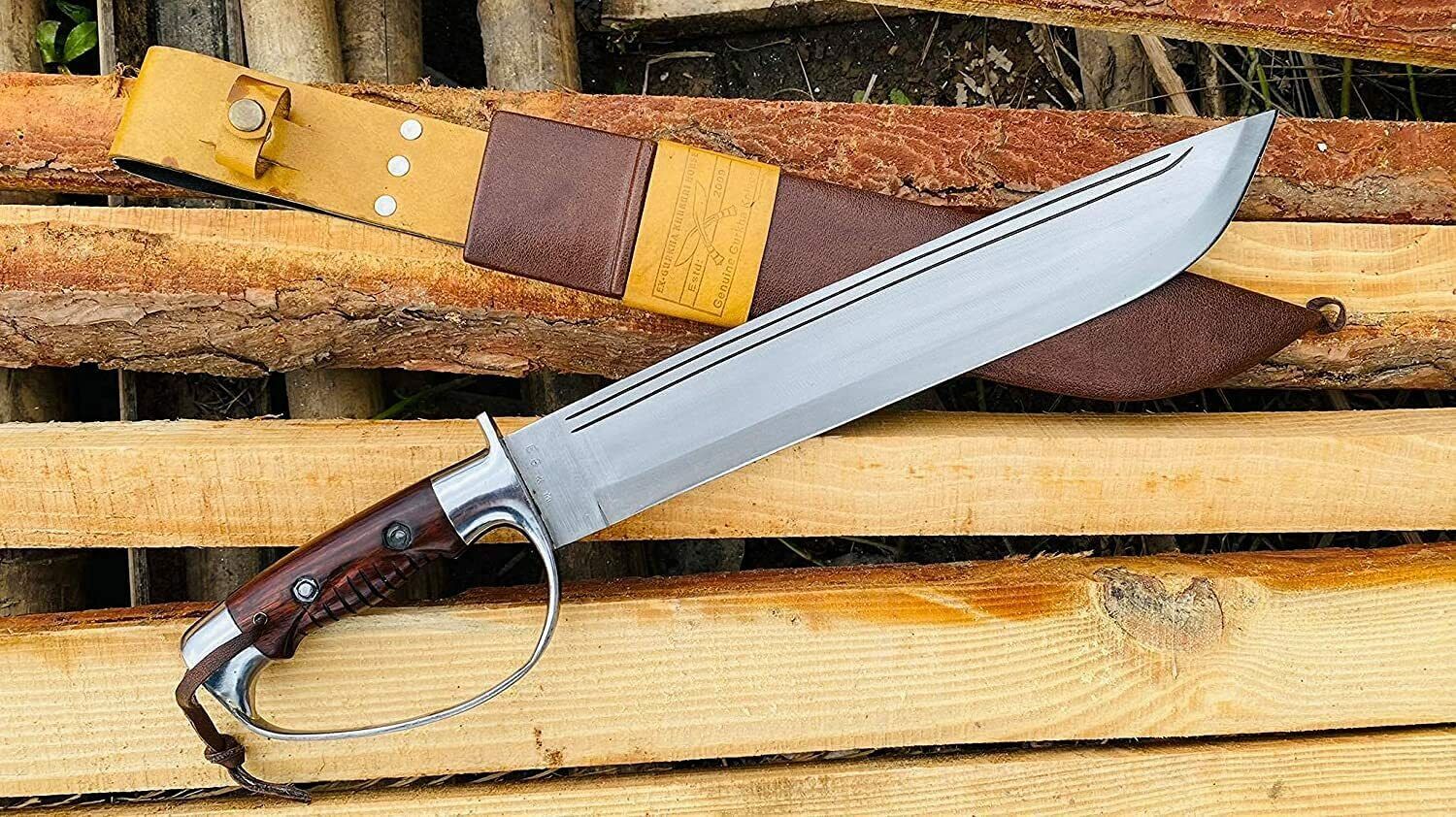 EGKH- 15 Inches Custom Handmade D-Guard hunting predator full tang knife-Sword