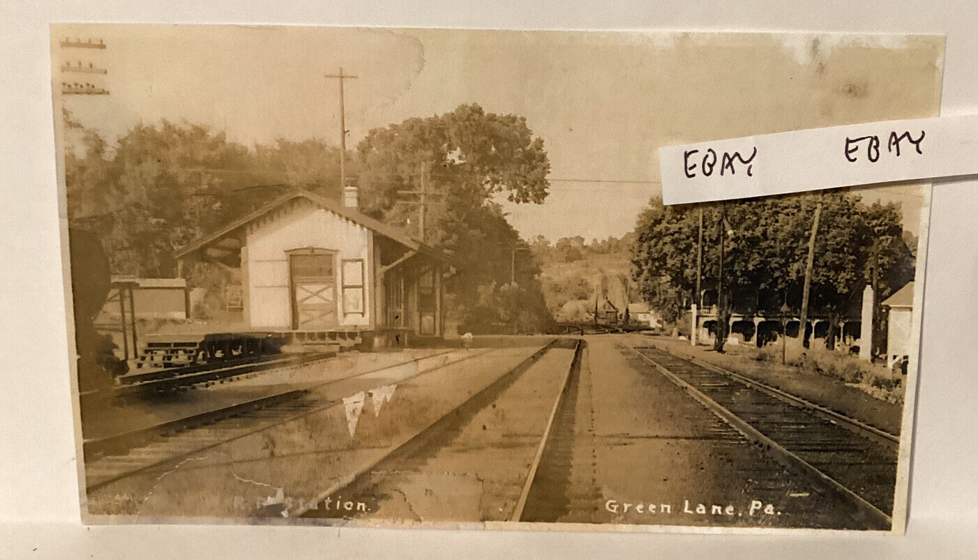 EARLY GREEN LANE PA. RAILROAD STATION RPPC VIEW MONTGOMERY COUNTY NEW POSTCARD