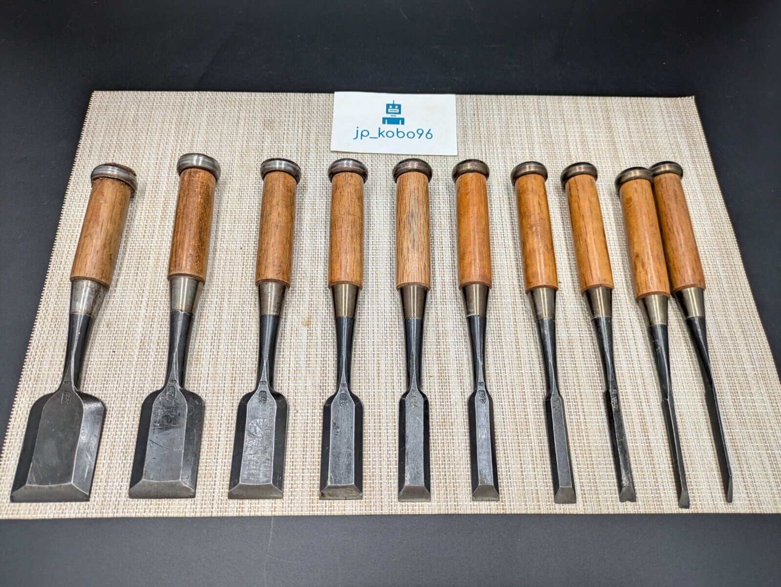 Japanese Chisel Nomi Carpenter Tool Set of 10 Hand Tool wood working #1490