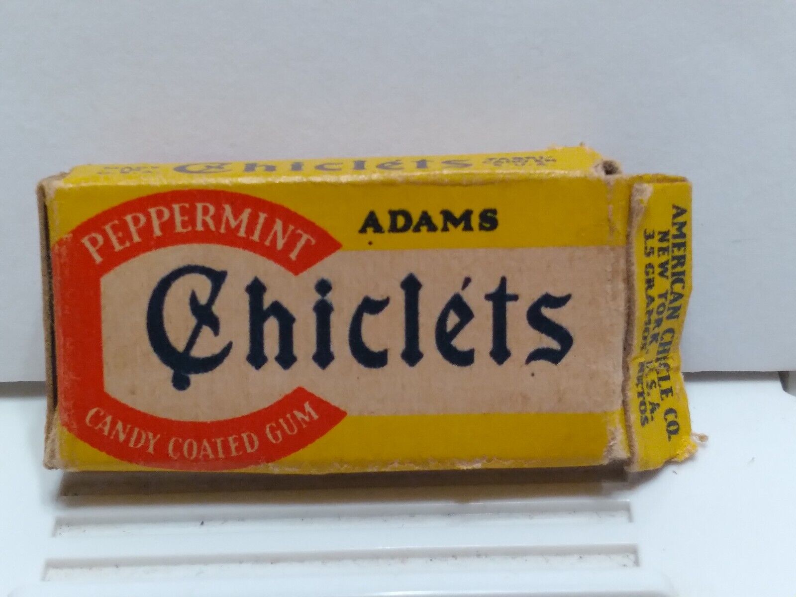 Rare Vtg American Chicle Chewing Gum Wrapper Small Empty Box Chiclets Peppermint
