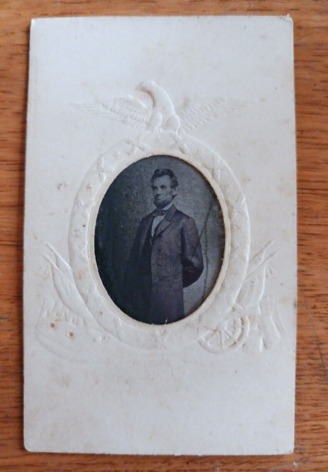 President Abraham Lincoln FERROTYPE-(O-86) -Revenue  Stamp-May 1st. 1865 Not CDV