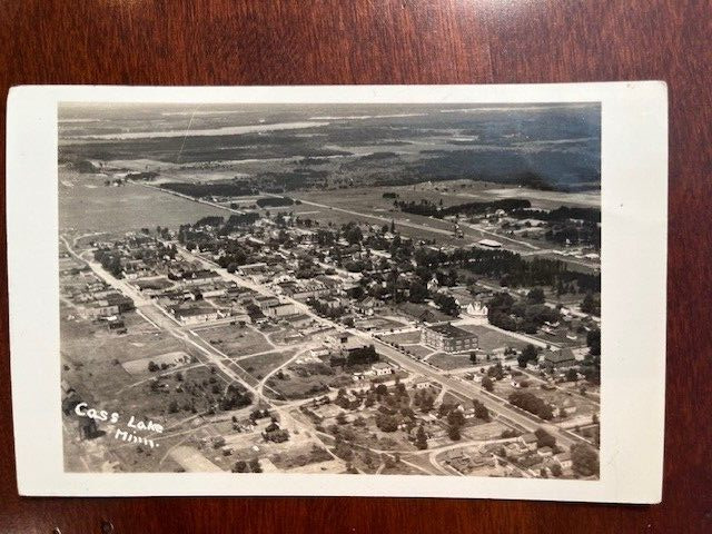 Antique RPPC Postcard - Arial View -  Cass Lake, Minnesota 1922