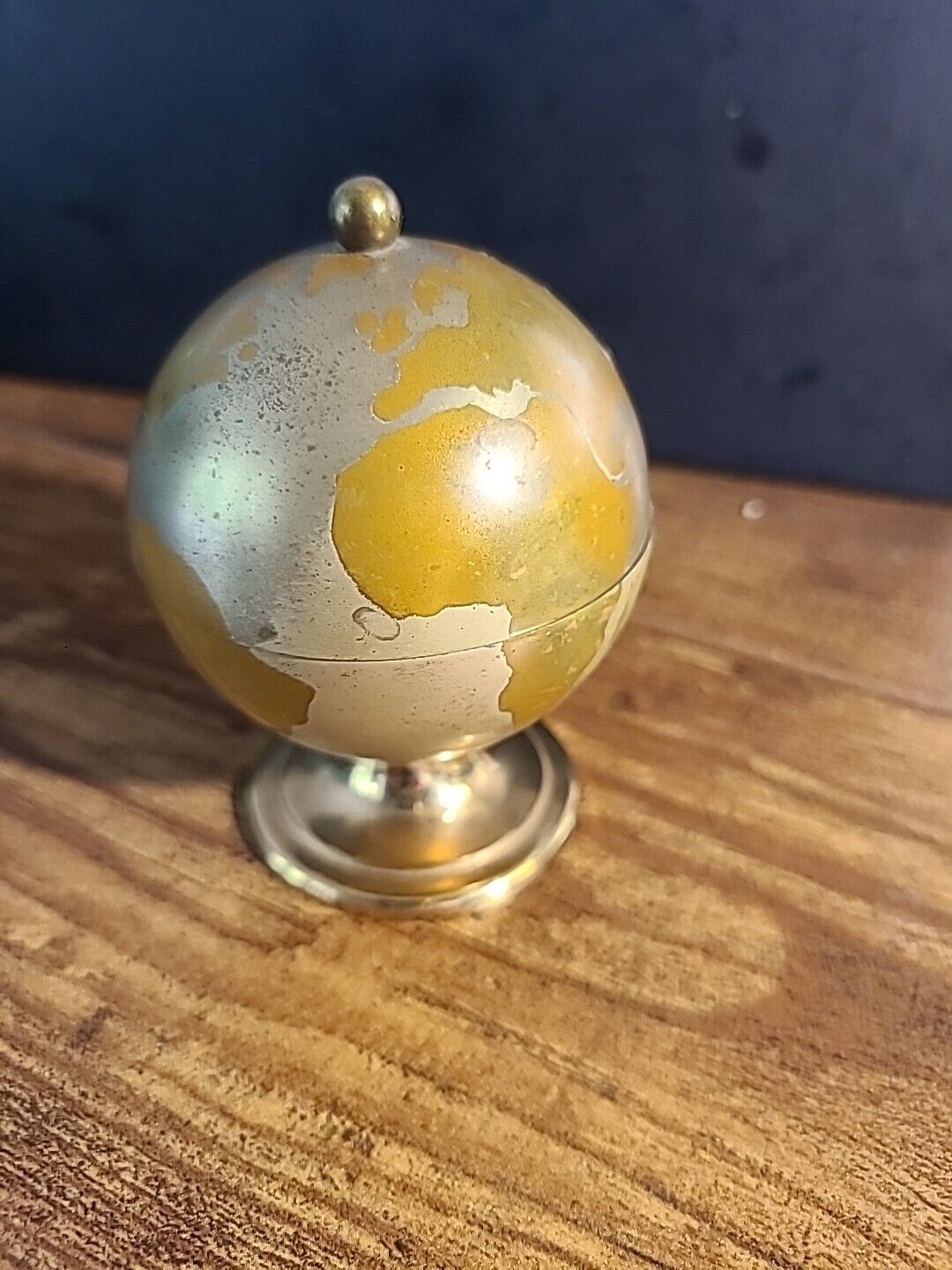 Vintage Gold Tone Table Lighter Globe Shaped MCM