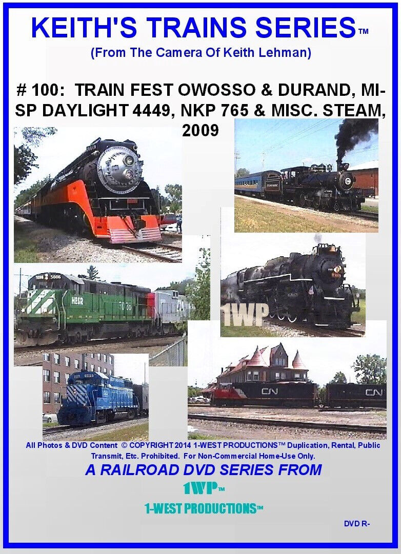 Keith\'s Trains Series RR DVD Title #100 TRAIN FEST OWOSSO DURAND, MI STEAM MISC.