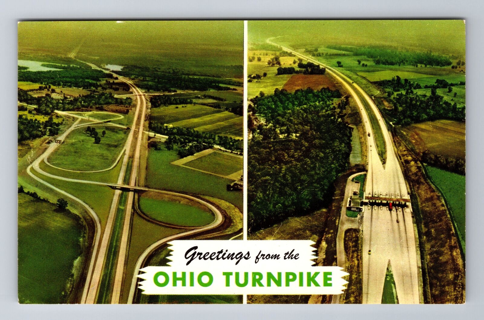 OH-Ohio, Aerial Of Ohio Gateways Turnpike, Antique, Vintage Souvenir Postcard