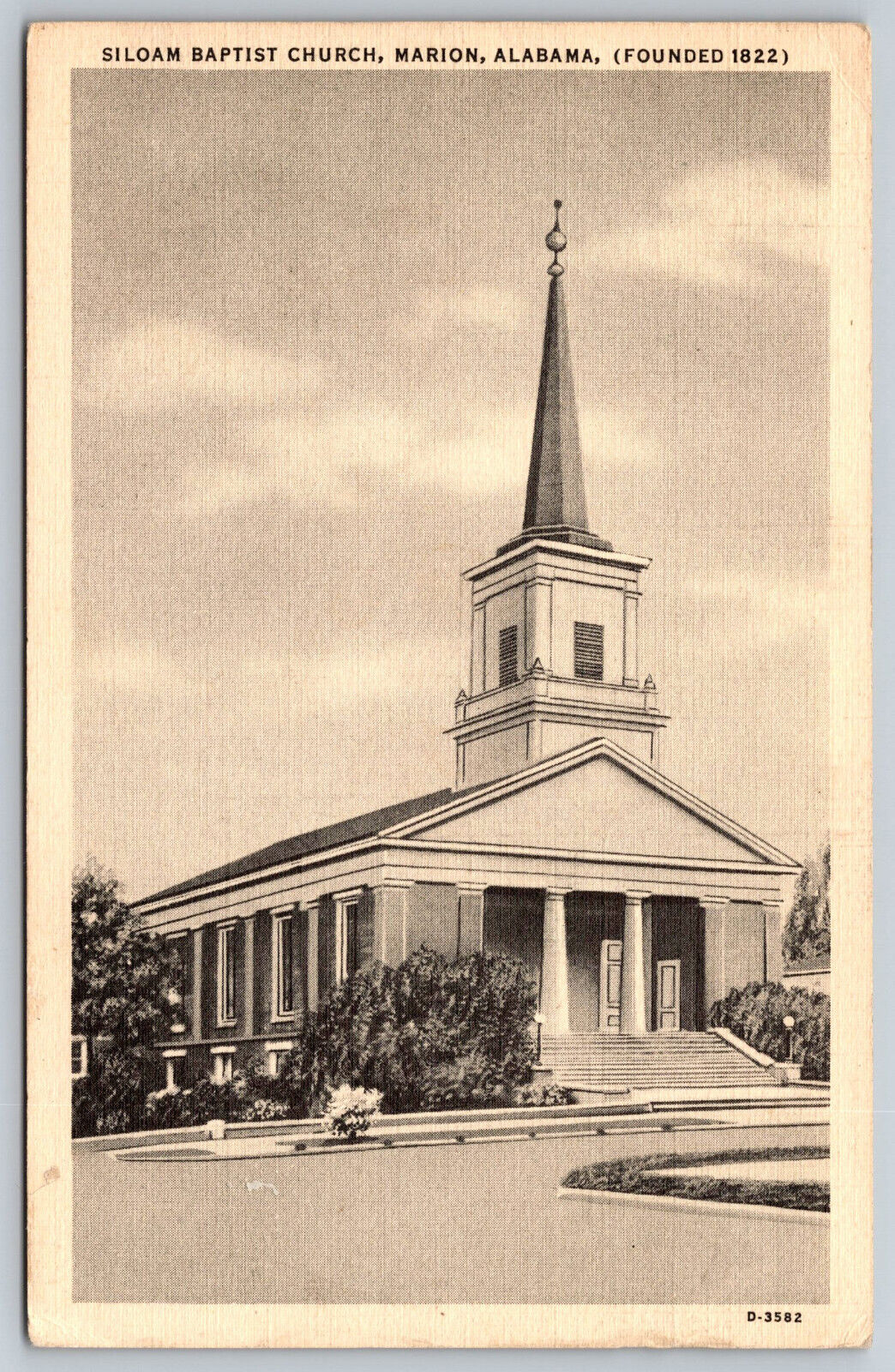 Postcard Siloam Baptist Church Marion, AL H22
