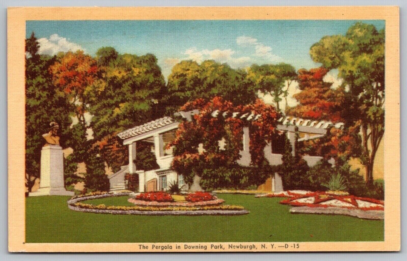 Pergola Downing Park New York Ny Postcard