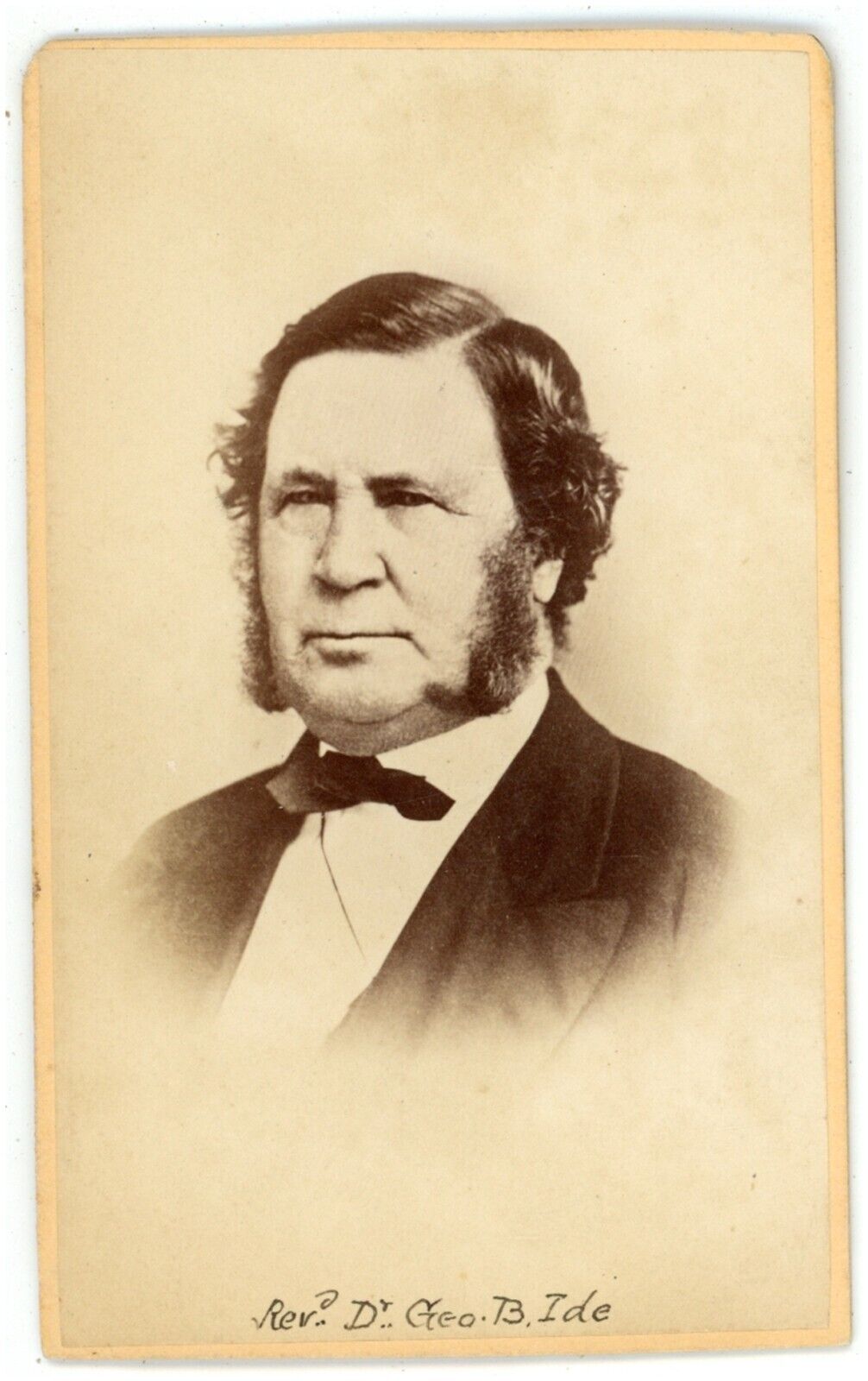 Antique ID'd CDV Circa 1870s Alden Photo of  Rev George B. Ide Springfield MA