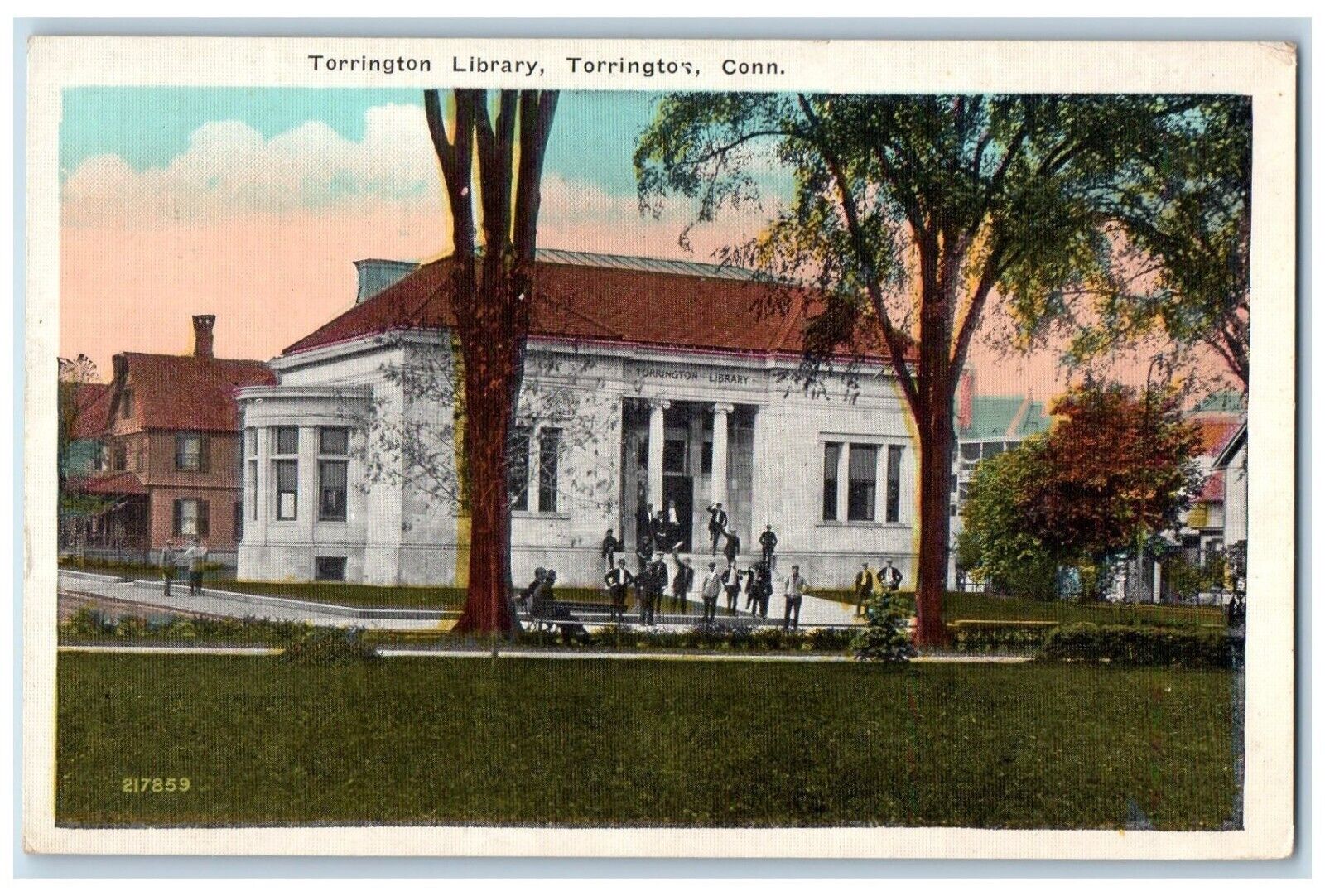 c1910 Exterior View Torrington Library Building Torrington Connecticut Postcard